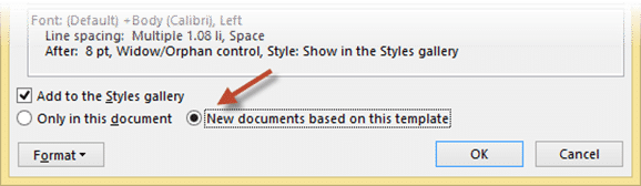 Customized styles in Word