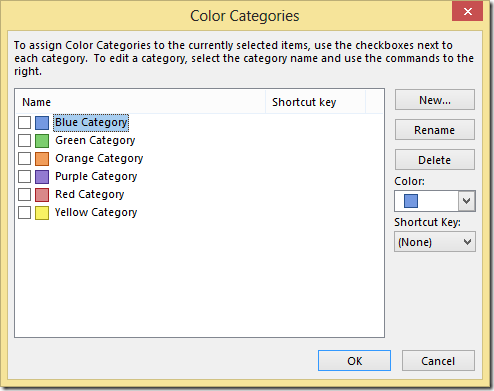 Outlook Color Categories