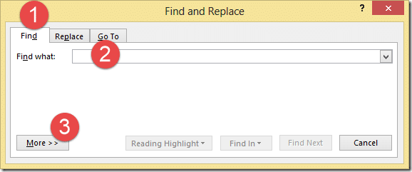 Find highlighted text in Word