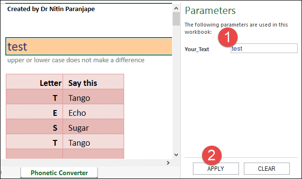 International phonetic converter using Excel Vlookup