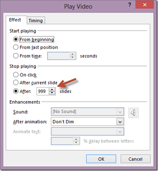 PowerPoint Play Video dialogue