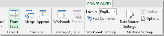 power query ribbon