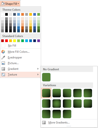 colour options for gradient