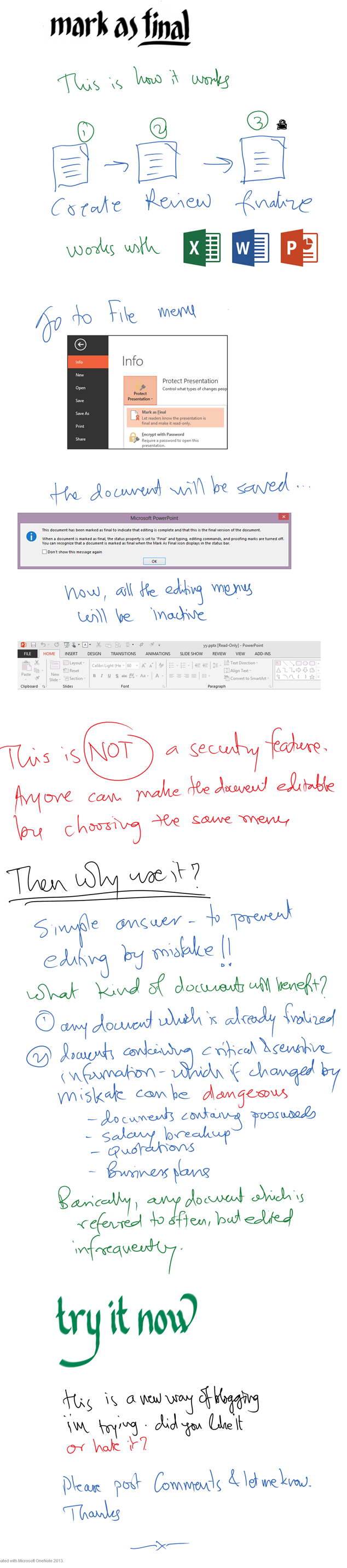 mark final dialogue box