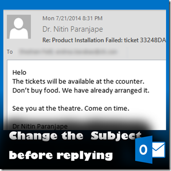 change the subject before replying to mails by Dr. Nitin Paranjape change the subject before replying to mails by Dr. Nitin Paranjape