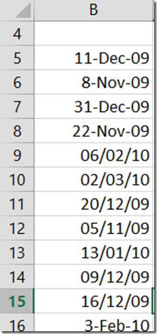 Efficiency Test - Excel date cleanup
