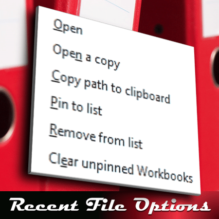 recent file options