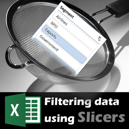filtering data in Excel using slicers