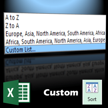 custom sorting using custom lists in pivot table