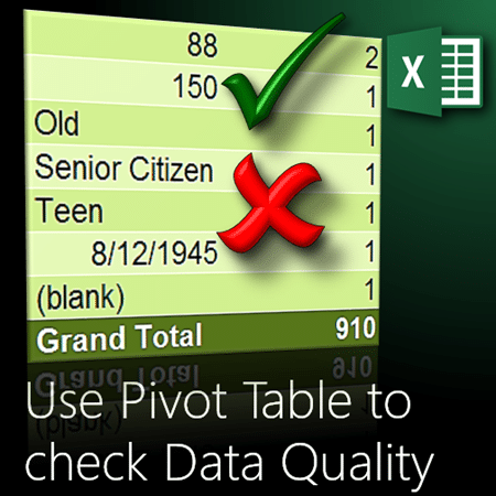 Use Pivot Table to check data quality