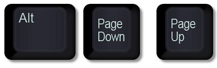 scrolling horizontally keyboard shortcut