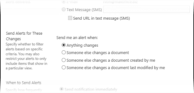 ODB Send alerts specification ODB Send alerts specification