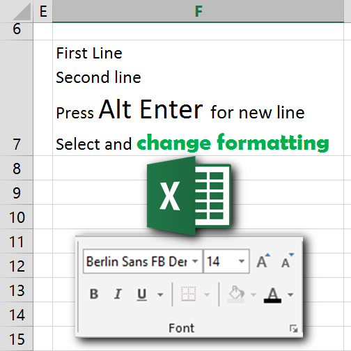 new line within a cell