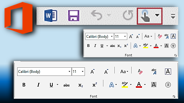 Touch Mode in Office 2013