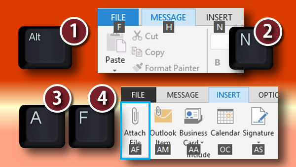 image image keyboard shortcuts which are highlighted after pressing and releasing the Alt key