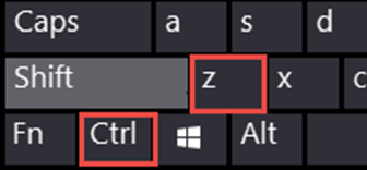 image Explains the ergonomics behind Ctrl Z as the shortcut for UNDO. Z is the key nearest to Ctrl on the left side of the keyboard.