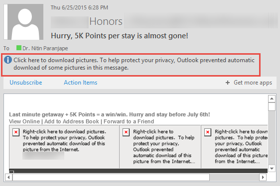 Picture not shown in email messages Outlook Picture not shown in email messages Outlook