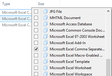 filter by file type - better alternative to sorting