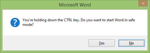 Safe Mode in Office