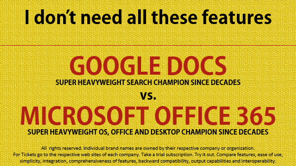 google docs vs Microsoft Office - I dont need all these features