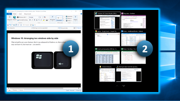 image Arranging two windows side by side