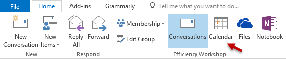 Group Options Office 365 Group menu options in Outlook Desktop