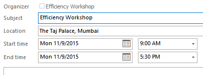 Group appointment Group calendar appointment Organizer is the group name