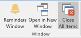 Close All Items option in Outlook Close All Items option in Outlook