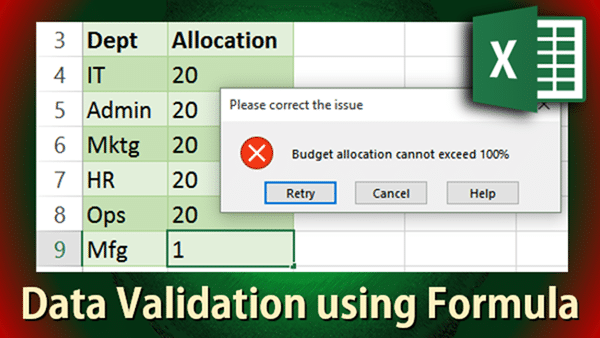 image Data Validation using Formula poster