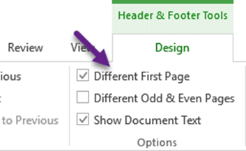 image Different First Page