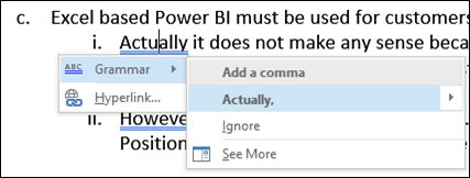 Word improved grammar check - solution