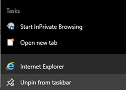 Unpin from IE - Goodbye IE