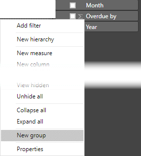 New Group menu option