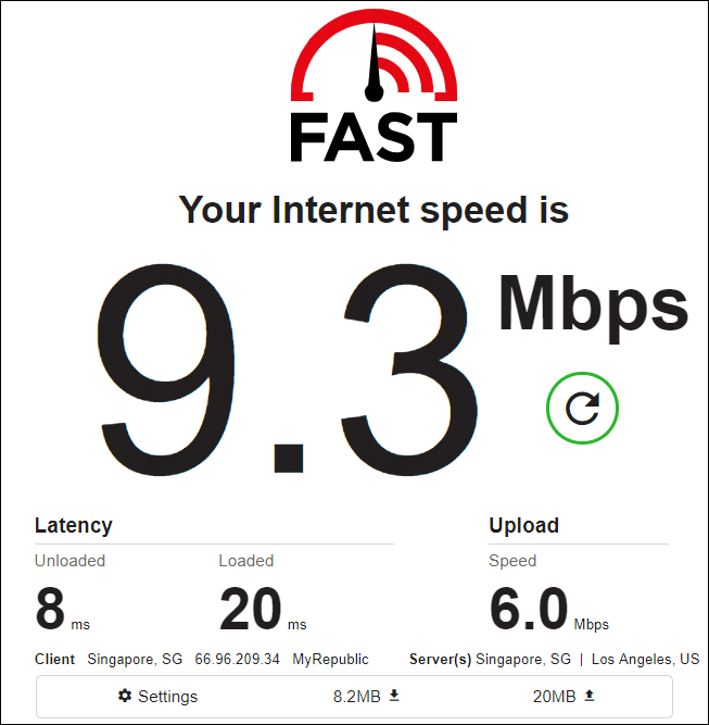 image fast.com speed test results