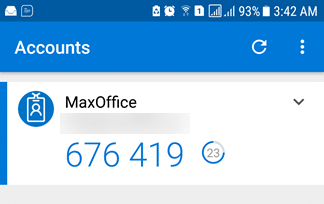 image Mobile account registered showing authentication code