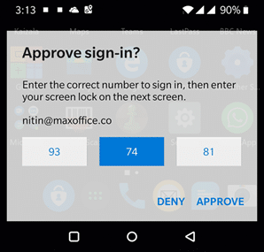 image Passwor-less login notification on mobile phone