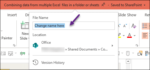 Change file name dialog