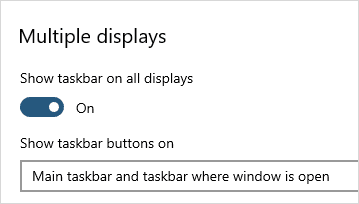 Display taskbar buttons on both taskbars.