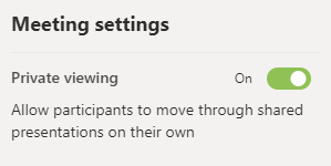 Disable private viewing option