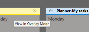 View in overlay mode option for calendar