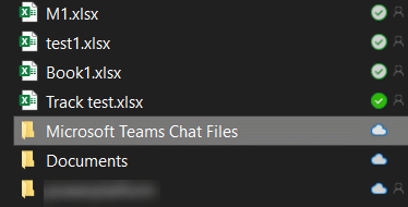 Teams Chat files folder inside synched PC OneDrive folder