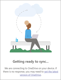 OneDrive file sync from browser information dialog