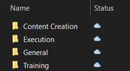 Folders synched on PC