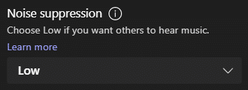 Teams Noise Cancellation Setting