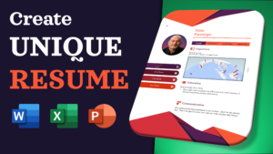 Create unique resume poster showing a resume with a map