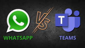 WhatsApp vs Teams poster